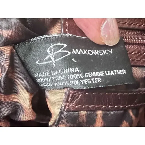 B. Makowsky Genuine Leather Hobo Studded Hobo Shoulder Bag - Picture 9 of 16